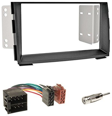 Einbauset : Autoradio Doppel-DIN 2-DIN 2 DIN Radioblende Radio Blende Halterung schwarz + ISO Radioanschlusskabel Radio KFZ Adapter + Antennenadapter für KIA Venga (YN) ab 11/2009
