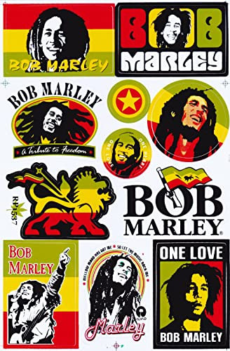 Aufkleber Label Bob Marley Reggae Rasta Motorrad 1 Seite 27 x 18 cm Outdoor
