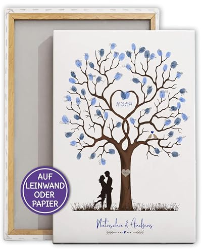 Feenstaub Hochzeitsbaum personalisiert, Gästebuch Alternative Hochzeit, Fingerabdruck Hochzeit, Weddingtree, Hochzeitsgeschenk, Hochzeitsbaum Fingerabdruck, Hochzeitsbaum auf Leinwand oder Papier