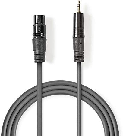 Nedis Symmetrisches XLR-Audiokabel, XLR 3-polig Buchse - 3,5 mm Stecker, dunkelgrau, 1,0 m