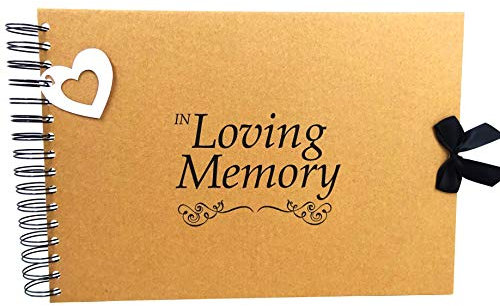 A3/A4/A5, in Loving Memory Condolence Book, Card Pages, Photo Album, Scrapbook, Memory Keepsake, Landscape (A5 (White Pages))