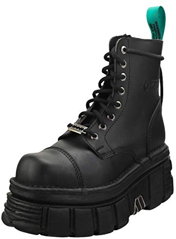 New Rock Combat Vegan Unisex Stiefel Plattform Black - 37 EU