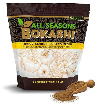 All Seasons Bokashi Kompoststarter 2,3 kg (2 Gallonen) – Trockene Bokashi-Kleie für Küchenkomposteimer – Kompost von Lebensmitteln und Haustierabfällen schnell und einfach mit geringem Geruch SCD
