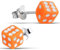 JAYARE Ohrringe Mädchen Würfel Glücksbringer 925 Sterling Silber orange Kinder Ohrstecker