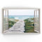 Estika - Leinwand Bilder Fensterblick - Meer, Strand - 90x60 cm - 1 teilige Wandbilder, Bild auf Leinwand, Modern Deko für wohnzimmer schlafzimmer - Natur Landschafts bilder - 5982A_1L