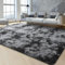 Cinknots Teppich Wohnzimmer Groß Hochflor,Teppich Schlafzimmer Waschbar rutschfest,Flauschiger Teppiche Innen Carpet Passend für Kinderzimmer Küche(Schwarz Grau,200x250cm)