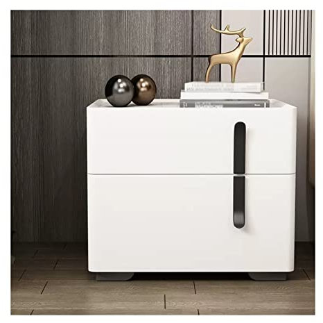 Tables de chevet Table de chevet moderne et Simple, en laque de Piano, armoire de chevet en bois, meuble de rangement sur tout le sol, Table d'appoint, blanc table de nuit ( Color : Right , Size : L40