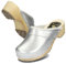 BeComfy Sabots en Cuir pour Femme Mules à Talons en Bois Métallique Or Argent Rouge 35 36 37 38 39 40 41 EU (Argent, Système Taille Chaussures EU, Adulte, Numérique, Large, 38)