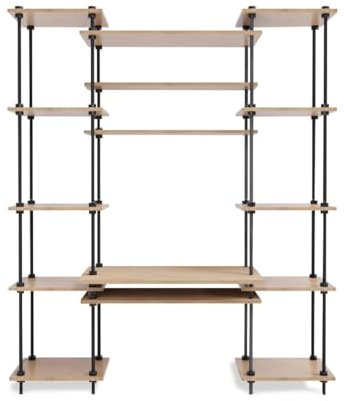 Master Regale DEKO Regalsystem: Schreibtisch mit Regal 185x85x35/52,5cm und Standregal 185x43x35cm mit Erweiterung 43x35cm