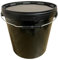 SILPLAST 1 cubo de 20 litros con tapa negro de plástico para alimentos, productos químicos, harina, apilable, de plástico, para leche, miel, agua, contenedor de almacenamiento