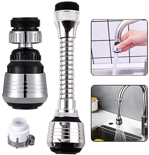 2Pcs Kitchen Tap Spray Head with Universal Adapter Kitchen Tap Spray Head 360° Swivel Tap Aerator 35mm Faucet Extender Tap for Kitchen Sink Faucet