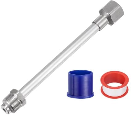 sourcing map 8/20cm Airless Paint Spray Gun Tip Extension Pole Rod Painting Aluminum Alloy Light Airless Paint Sprayer Extension, Silver