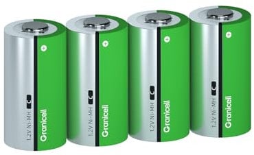 Granicell C Wiederaufladbare Batterien Hohe Energie 5000mAh, NiMH C-Zellen Batterie 4 Stück