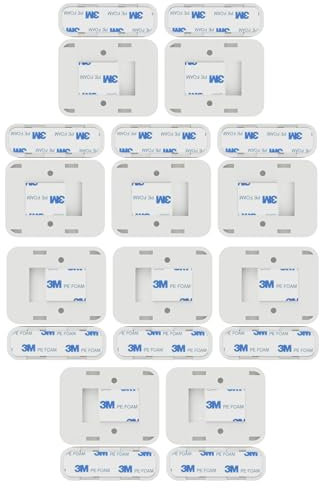 Simplisafe Compatible Contact Sensor Adhesive | Magnet Mounting Tape Replacement Pads Works with Door, Window, Wall Alarm Sensors | Easy Mount, No Cutting, Peel and Stick (10 Sensor + 10 Magnet Side)