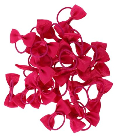 Rote Haarschleifen, Polyester, Elastische Haargummis