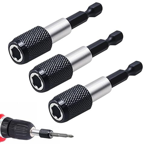 3 Pcs Drill Bit Holder Hex Shank 60mm Magnetic Bits Holders Quick Release Safe and Durable Screwdriver Bit Holders for Electric Drills Screwdriver Batch Head and Other to Transfer
