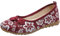 DFSDJEUW walking sandals womens Orthopedic Sandals Women Floral Print Decor Ballet for Women Slip On Shallow Mouth Simple Single Shoes Casual Shoes Work Comfortable Casual Orthopedic Red 4.5