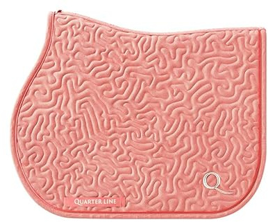 QUARTERLINE Premium Satteldecke für Pferde - Nemo Collection | Dressur & Springen | Atmungsaktiv, Stoßdämpfend, Elegante Farben, Pflegeleicht (Cameo Brown Jump)