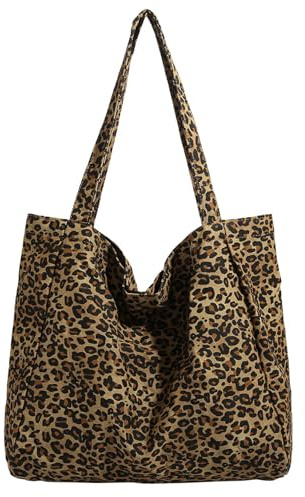 AffeGifts Tasche Leopardenmuster, Grosse Tasche Damen Tier Einkaufstaschen Leoparden Tasche Handtasche für Schule, Arbeit, Einkaufen, Reisen, täglichen Gebrauch 