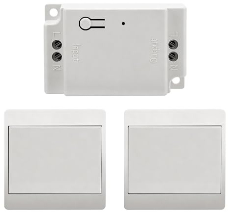 Interruptor Inalambrico 230v Autoalimentado, Kit De Interruptor De Luz Sin Batería Ni Wifi, Pulsador Conmutador Impermeable Con Receptor Para Control Remoto De Lámparas, Alcance 200m