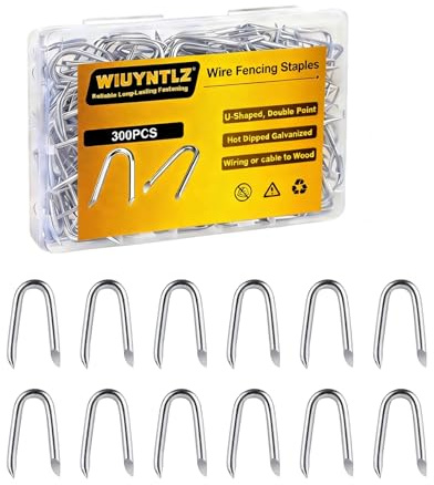 280 Pcs Galvanized Steel Fencing Staples, 24 mm U-Shaped Nails