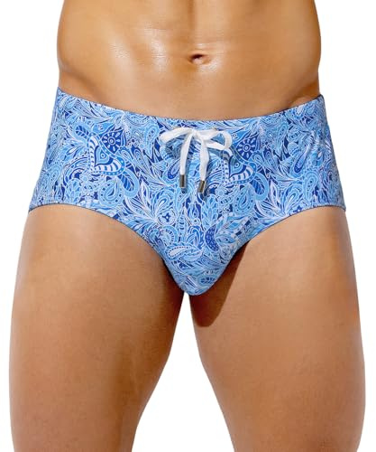 Casey Kevin Bañador Hombre Slip de Natación Estampado Bañadores Hombre Secado Rápido para Vacaciones, Playa, Piscina, Deportes Acuáticos, XL