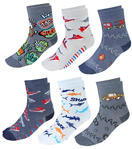 TupTam Kinder Socken Bunt Gemustert 6er Pack für Mädchen und Jungen, Farbe: Junge 4, Socken Größe: 23-26