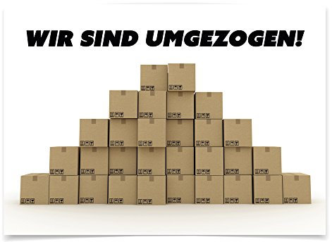 8 x Postkarten (Wir sind umgezogen) für Umzug, Wohnungswechsel, Einzug, Auszug, neue Adresse, Karte