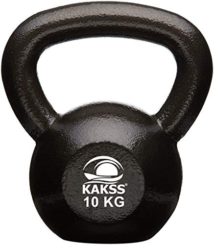 Kakss Kettlebell en fonte pour musculation et conditionnement/fitness/cross training Couleurs assorties pour salle de sport à domicile (10 kg) (Fièrement fabriqué en Inde)