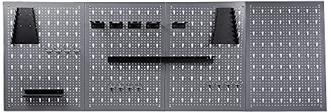 Ondis24 große Werkzeugwand 162 x 57 cm Lochwand mit 22 -tlg.Hakensortiment grau