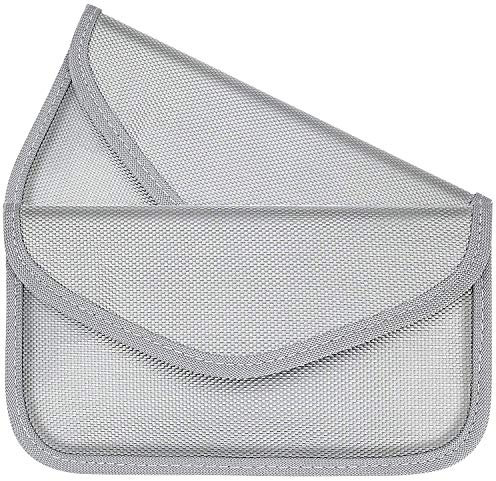 Faraday-Tasche, RFID-Signalblockiertasche (2 Stück), Abschirmungstasche für Handy, Sichtschutz und Autoschlüsselanhänger, Anti-Tracking, Anti-Spionage (Silber) von No Snooping Allowed