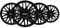 Sparco SPC1696BK Wheel Trims Rome Black, Set of 4, 16-Inch