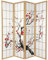 Fine Asianliving Japanischer Paravent Raumteiler Trennwand B180xH180cm 4 Paneele Natur - Kirschblüten