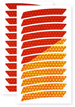 reflexsticker in Neon-Edition für Fahrradfelgen | 12 bis 24 Zoll Felgen | gelb oder orange | 24 Streifen im Set | Reflektoren-Aufkleber fürs Fahrrad, Kinder Laufrad, Anhänger, Dreirad (20ʺ, orange)