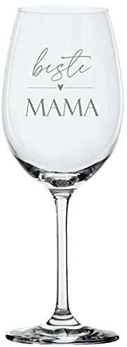 KT-Schmuckdesign Weinglas Leonardo - Beste Mama - Geschenkidee Muttertag Geburtstag Weihnachten Rotwein Weißwein Gravur