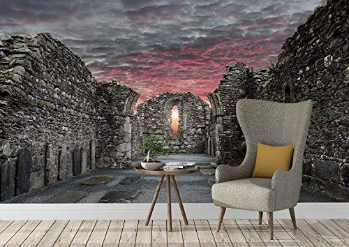 Oedim Tapete für Innenwand Friedhof Irland | Wandbild | Tapete | 200 x 150 cm | Dekoration für Esszimmer, Wohnzimmer, Schlafzimmer