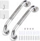 2 Pack 13inch Anti Slip Shower Grab Bar Handle, Chrome Stainless Steel Bathroom Grab Bar, Knurled Bathroom Balance Bar,Safety Hand Rail Support,Handicap Elderly Senior Assist Bath Handle