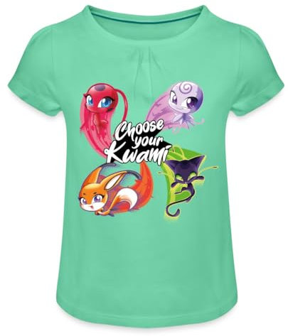 Spreadshirt Miraculous Choose Your Kwami Mädchen T-Shirt Twist, 12 Jahre, Mintgrün