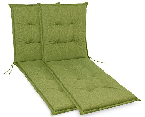 sunnypillow 2 Stück Liegenauflagen 190 x 60 - Auflage Sonnenliege Polster für Gartenliege extra dick 9cm - Polsterauflagen Outdoor, wasserdicht, UV Lichtecht für Gartenmöbel Liegestuhl Liegen - Grün