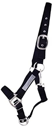 ARBO-INOX Halfter Sicherheitshalfter mit Klett 2-Fach verstellbar (Full Warmblut, Schwarz)