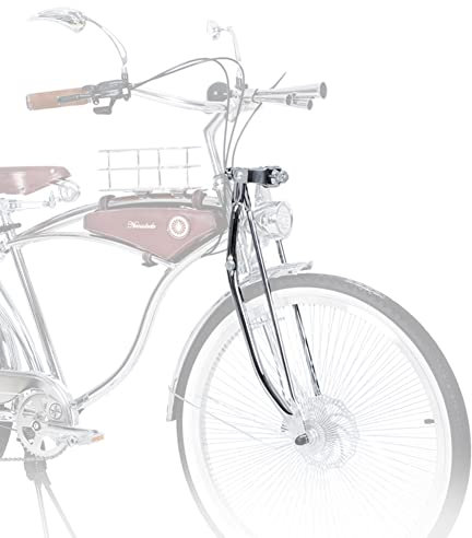 TentHome Fahrradgabel Doppelte Schulterkontrolle polierter Stahl Fahrrad Stoßdämpfergabel Feder Vordergabel Federgabel mit Doppelkopf-Stoßdämpfer für Cityrad 26 24 Zoll Silver (für 26 Zoll Fahrrad)