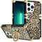 DMaos für iPhone 14 Pro Max Hülle mit Ring für Damen, Gold Wunderschöner Strass Bling Diamant Ständer, Premium für iPhone14 Pro Max 6,7'' - Leopard