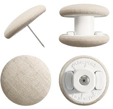 Primpins Duvet Clips - Classic Linen - 20 Colors Available - Double Sided Pin Fasteners - Prevents Comforter from Shifting in Cover (Set of 8, Natural)