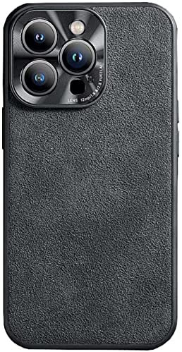 CEKGDB Ultradünne Handyhülle, für Apple iPhone 12 Pro (2020) 6,1 Zoll Handyhülle aus Alcantara und TPU [Verbesserter Kameraschutz] (Farbe: Svart)