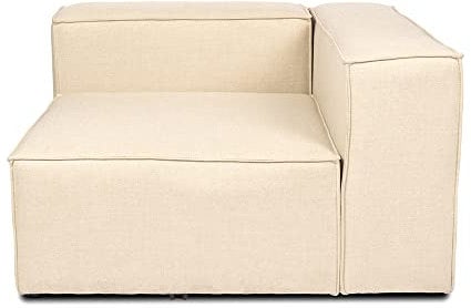 Home Deluxe - Ecksofa Rechts Verona - Beige, ca. 120 x 70 x 120 cm, Sitzhöhe: 46 cm, Sitztiefe: 80 cm I Modulares Sofa Modulsofa Ecksofa Wohnlandschaft