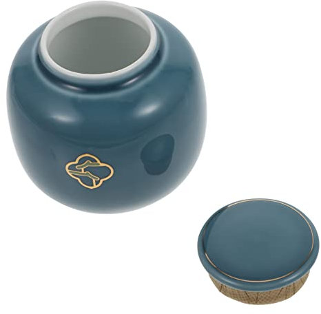 Homoyoyo 1stk Urne Teedose Urnen Für Die Einäscherung Von Haustieren Asche Urne Kleiner Vorratsbehälter Urne Mit Deckel Katze Mini Urne Tierurne Souvenir-box Kleiner Knochen Keramik Einfach