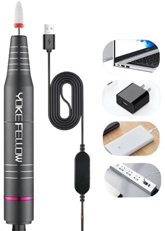 Yokefellow Electric Nail Drill 30000RPM Professional Electric Nail File Kit for Acrylic Gel Nails Manicure Pedicure Home Use (Pink)