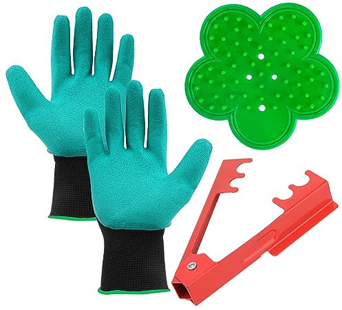 MARRTEUM Kit spogliarellista per rose e spine, per giardinaggio, composizione floreale (2 strumenti + 1 guanto)