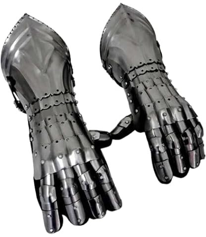 Mittelalterliche Rüstung Stulpen Historische Silber Arm Handschuhe Ritter Larp Krieger Stulpen Europäische Kreuzritter Arm Handschuhe Rollenspiel Kostüm, silber, One size