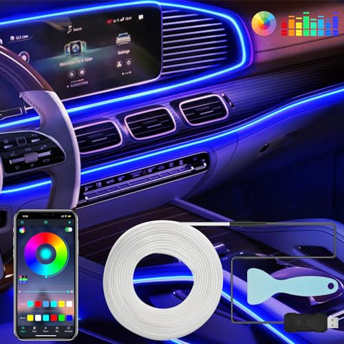 Striscia Led Auto con APP,5m Strisce led Auto Interni Con Porta Usb, 5V Impermeabile Luci Abitacolo Auto Striscia,Adatto A Qualsiasi Modello Di Auto Luci Ambiente